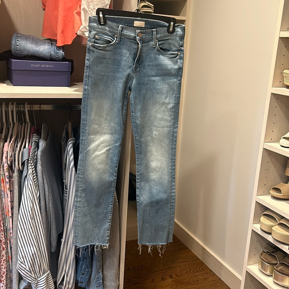 Mother cropped stretch jeans